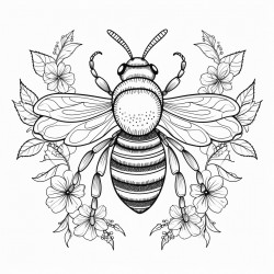 bee in zentangle style