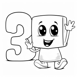 a number three with boxes inside it