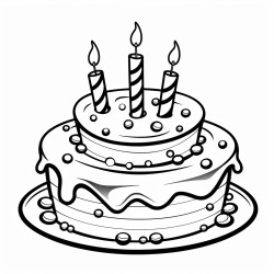 create cartoon style birthday cake without candles and no background