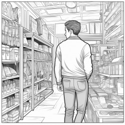 man hiding in store room