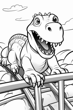 dinosaur on a rollercoaster