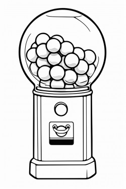 simple gumball machine with 50 gumballs to color