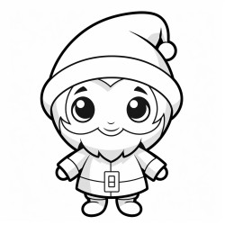 cute minimalist chibi globe in santa costume