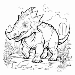 un tyrannosaure entrain de chasser des licornes