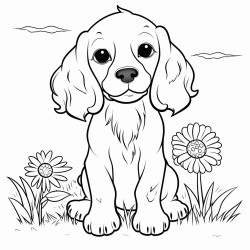 cocker spaniel outside garden cute face