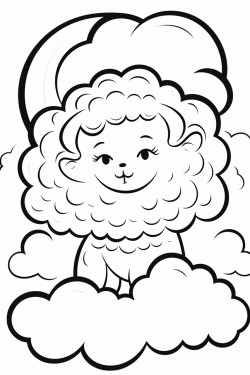 winged unicorns fly in the clouds behind there is a rainbow