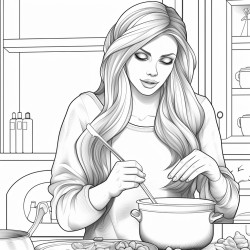 mom cooking soup