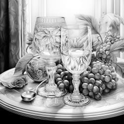 un verre sur une table