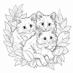 cat cushion leaves