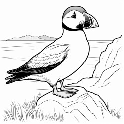 a cute icelandic atlantic puffin