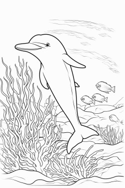 dolphin with corals