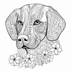 beautiful labrador zentangle