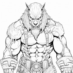 wolf man who is really muscular