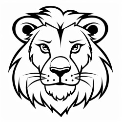 retro cartoon picture of a closeup face of a lion