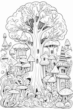 a magical forest with enchanted trees
