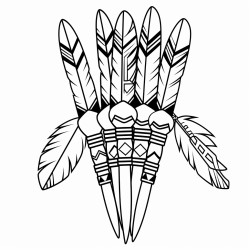 quiver qilugpak  a quiver filled with traditional arrows decorated with feathers