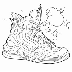 a basketball shoe inspired by a unicorn with a horn and a magical aura
