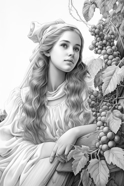 femme sur chelle cueillant des fruits
