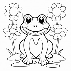 frog in a flower