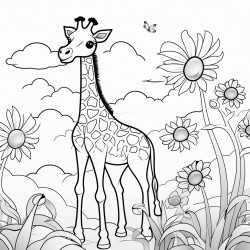 a giraffe in the garden