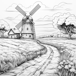 swg outline of country windmill farm blade