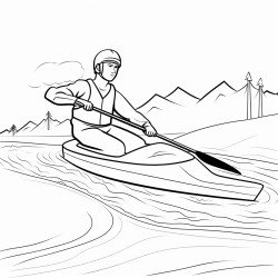 olympic canoe slalom female simple seen from a distance