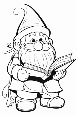 gnome reading a magic book