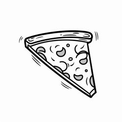 a single pizza slice in bold lines
