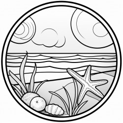 stained glass sanddollar on beach