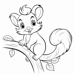 a cute little  squirrel sitting on a tree branch
