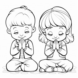 small children praying