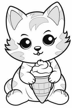 kitten eating an ice cream cone