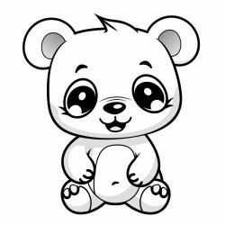 baby panda with big round eyes and a tiny smile