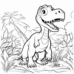 a dinosaur in a jungle