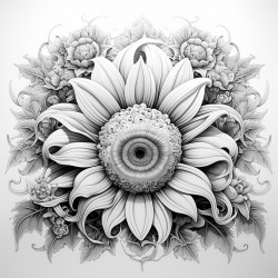 a giant and detailed head of a sunflower