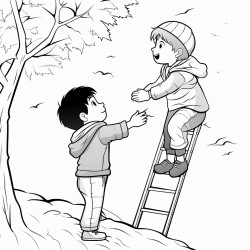 kid helping another kid up from a fall