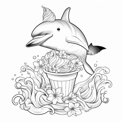 delfin come helado