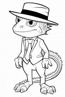 lizard wearing a hat