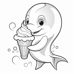 dolphin with an ice cream