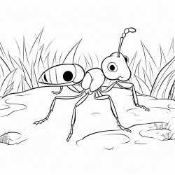 ant and a brush