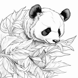 panda eats leaf