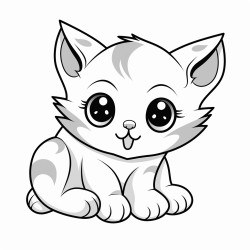 picture of cute cozy kitten laying down