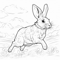female rabbit running in a marathon