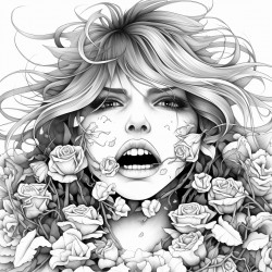 the words female rage surrounded by flowers