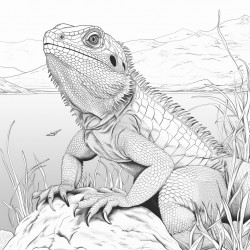 bearded dragon near water