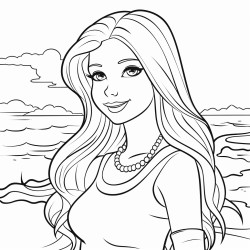 lady with long hair on the beach