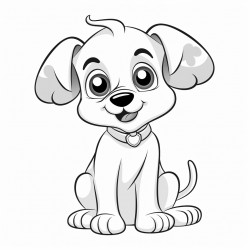 puppy generate an adorable puppy sitting obediently with a wagging tail and floppy ears looking up with big puppy eyes