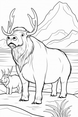 barking walrus looking at 2 deer