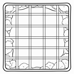 top view outlined square field with fences