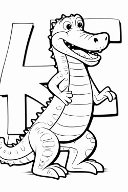 alligator with letters a  coloring images for kids 3 years old